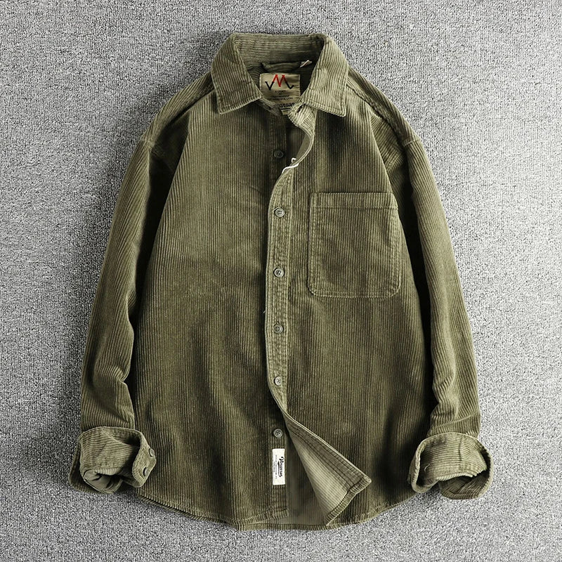 Pure Cotton Corduroy American Shirt - Antonios