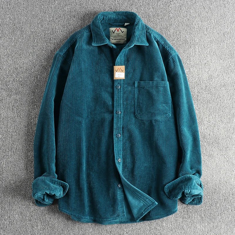 Pure Cotton Corduroy American Shirt - Antonios