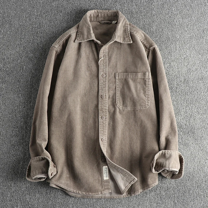 Pure Cotton Corduroy American Shirt - Antonios