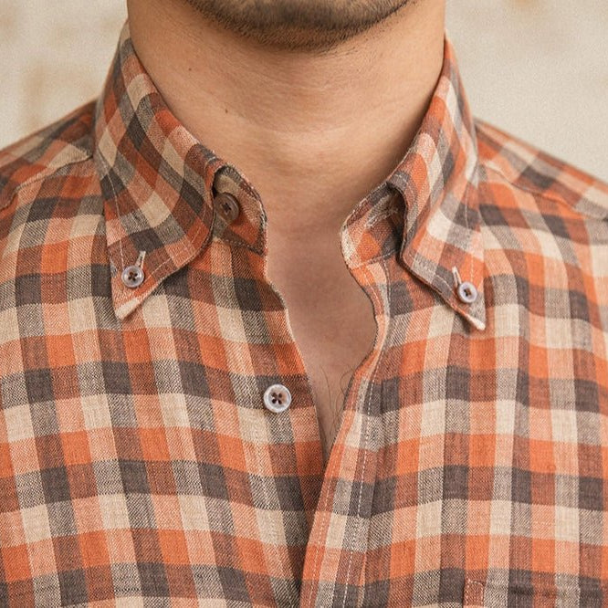 Retro american plaid long sleeve shirt - Antonios