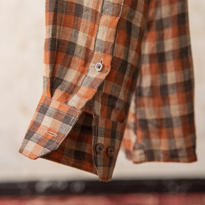 Retro american plaid long sleeve shirt - Antonios