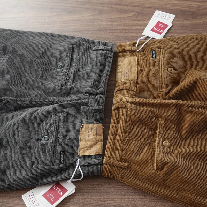 Retro corduroy straight pants - Antonios