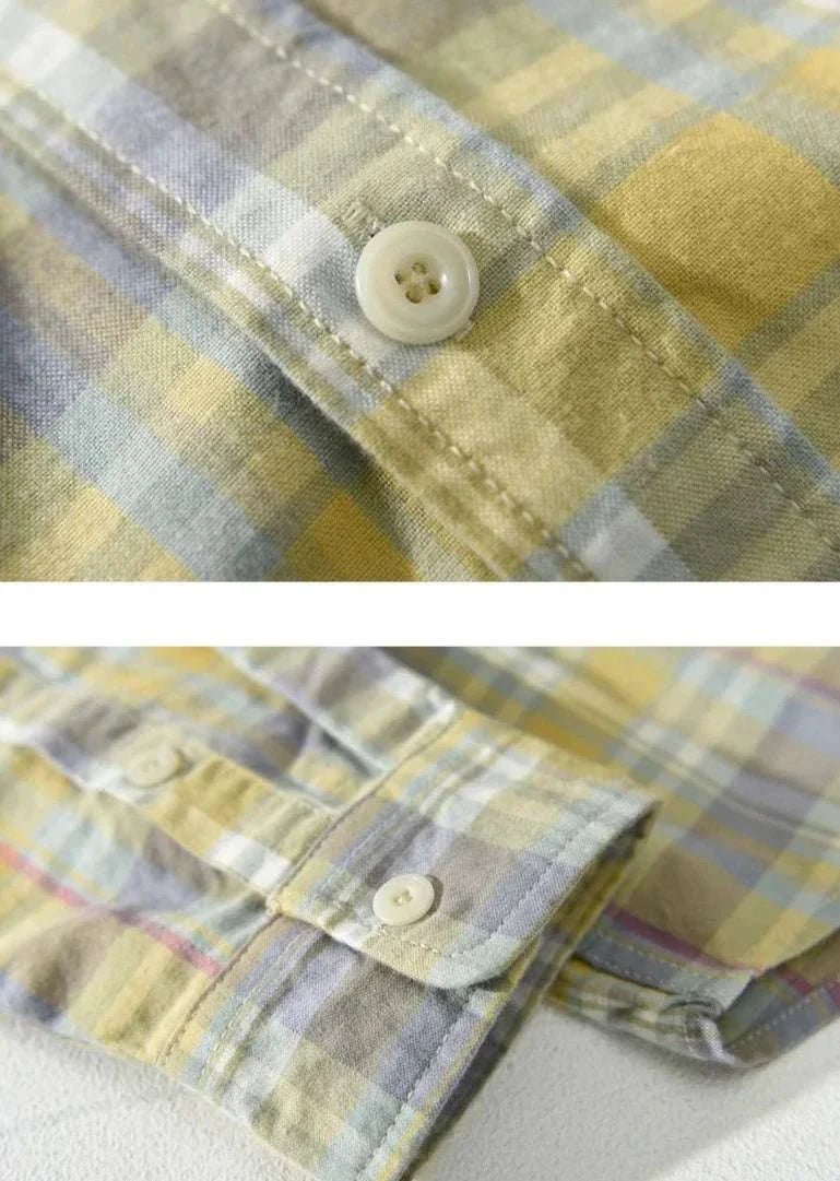 RETRO cotton summer plaid shirt - Antonios