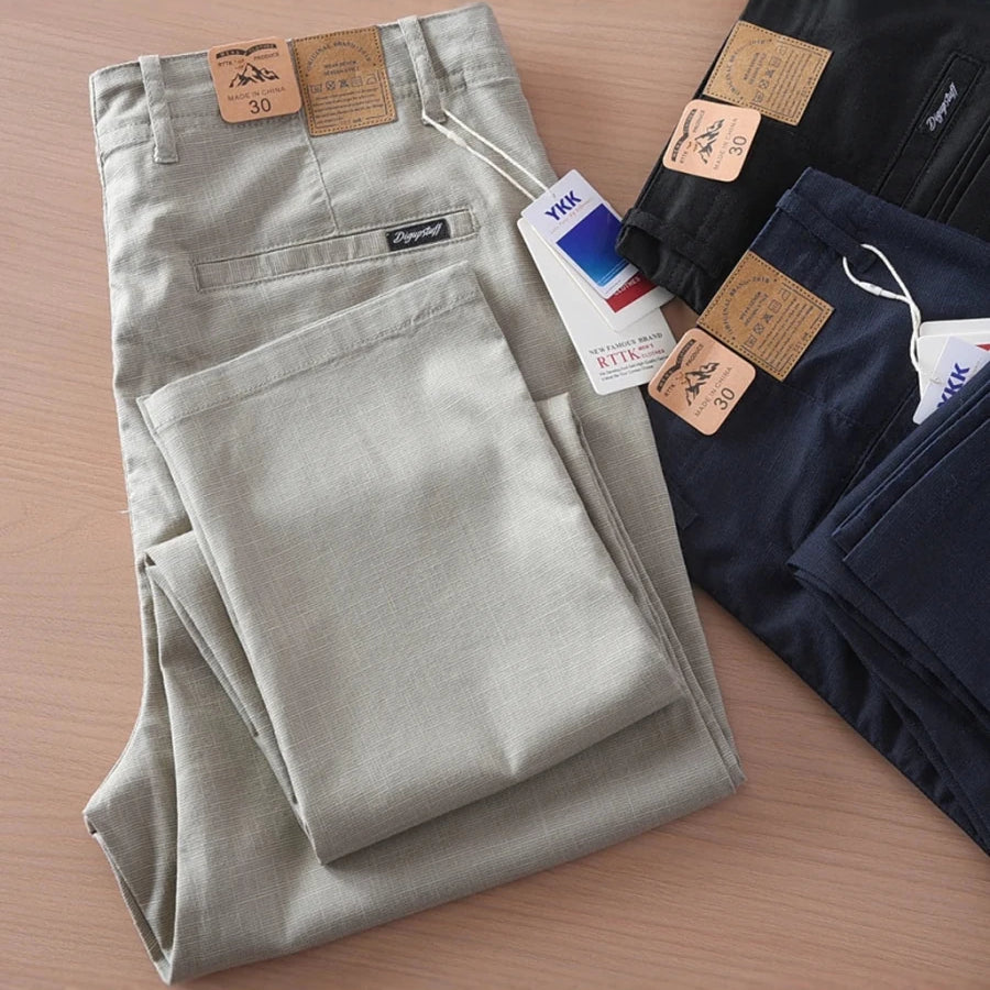 Retro linen elastic casual pants - Antonios