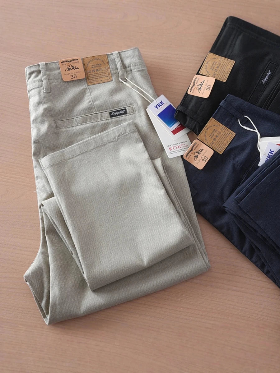 Retro linen elastic casual pants - Antonios