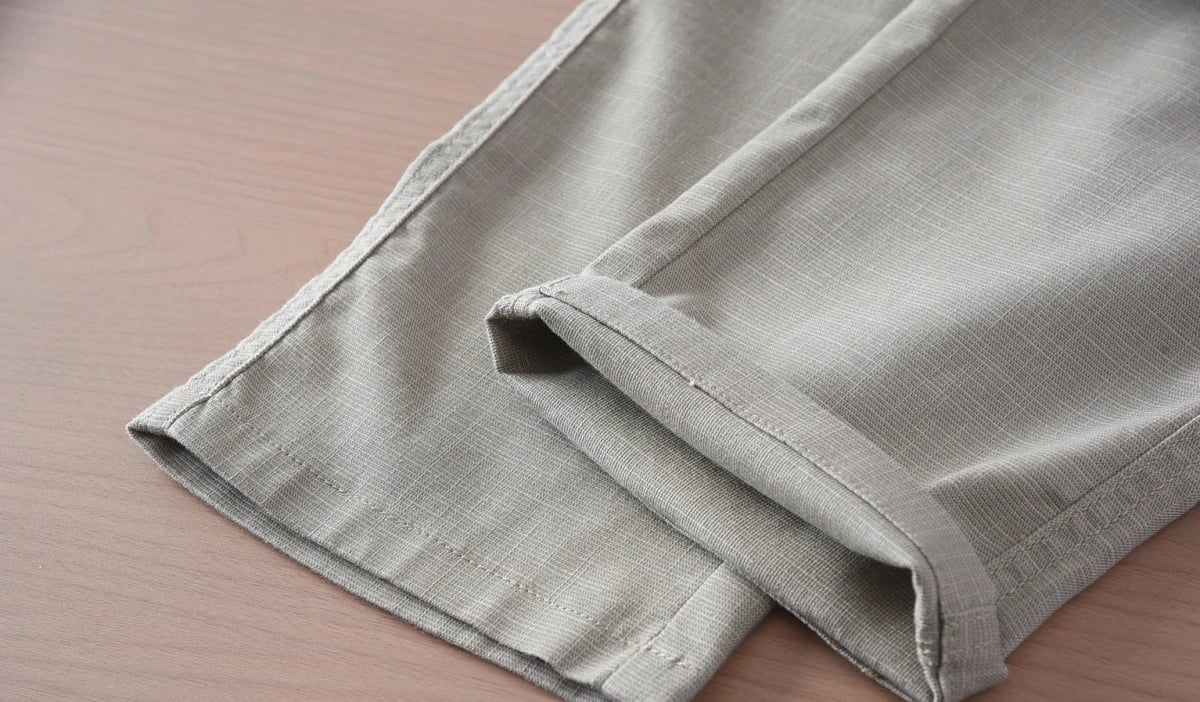 Retro linen elastic casual pants - Antonios