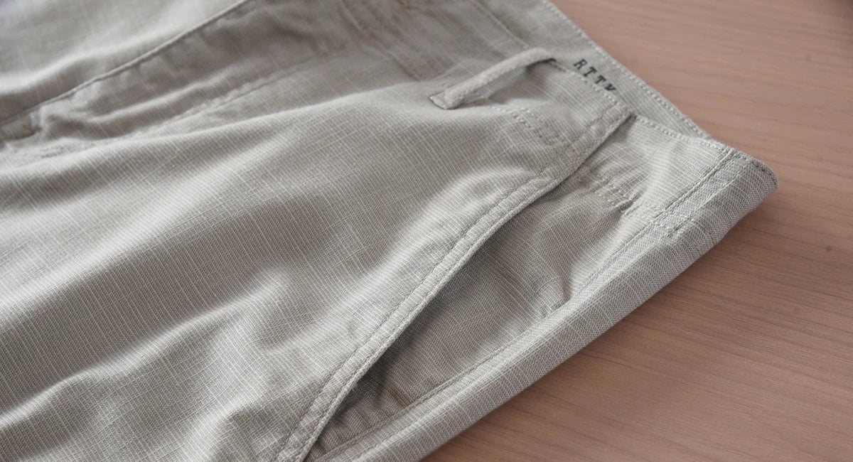 Retro linen elastic casual pants - Antonios