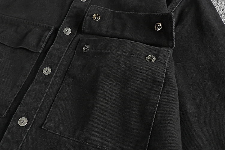 Retro thick cargo long - sleeve shirt - Antonios