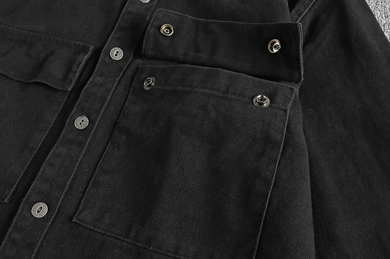 Retro thick cargo long - sleeve shirt - Antonios