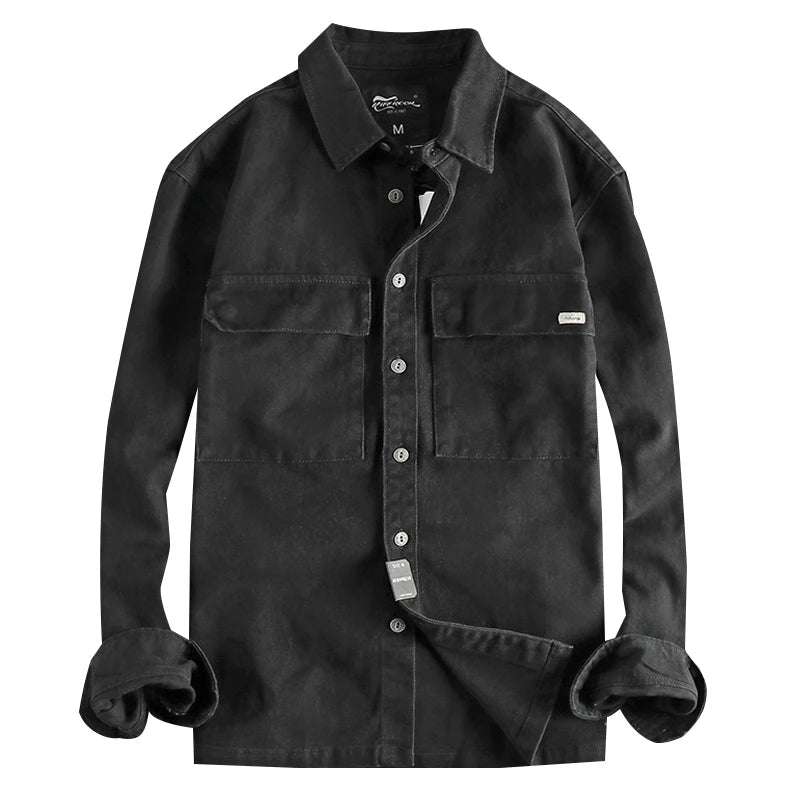 Retro thick cargo long - sleeve shirt - Antonios