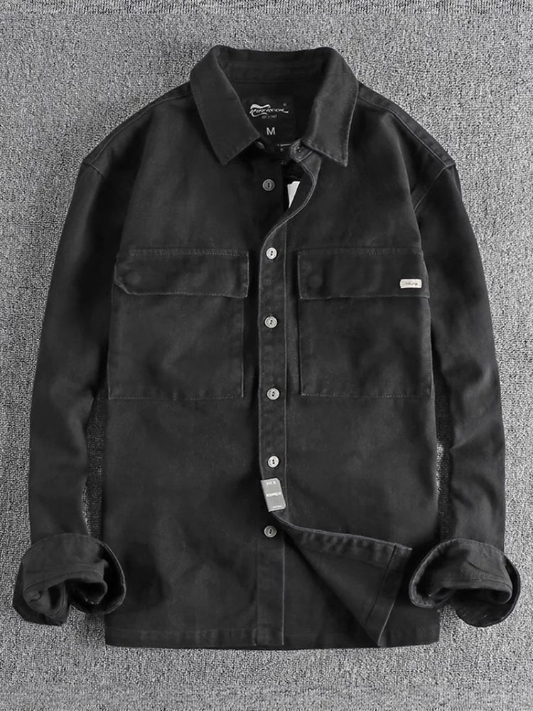 Retro thick cargo long - sleeve shirt - Antonios