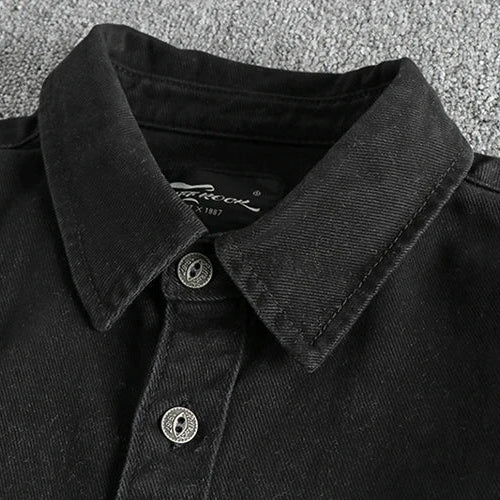 Retro thick cargo long - sleeve shirt - Antonios