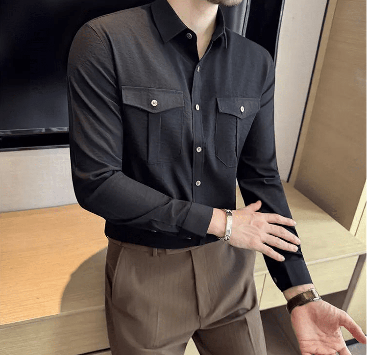 Ronald double chest pockets shirt - Antonios