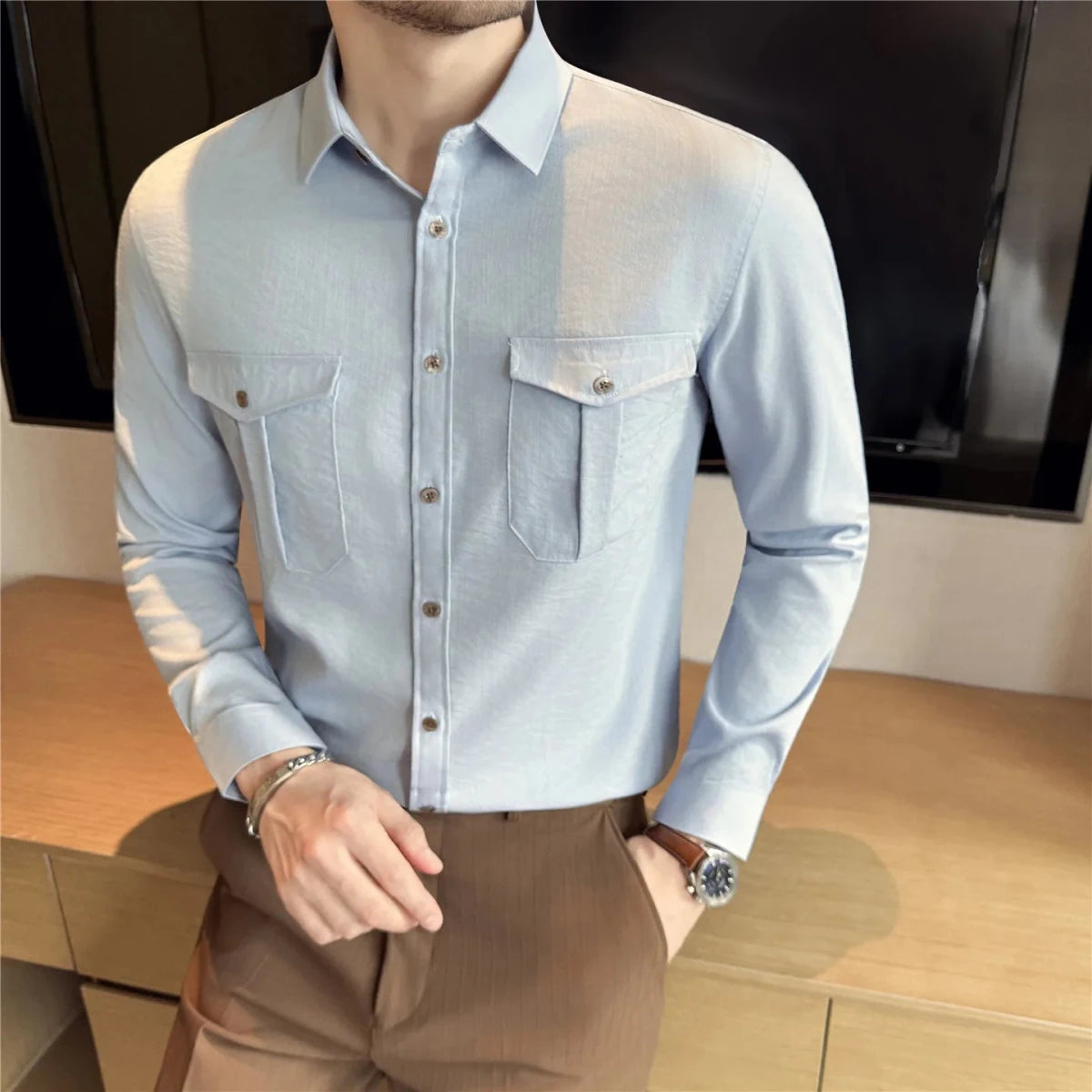 Ronald double chest pockets shirt - Antonios