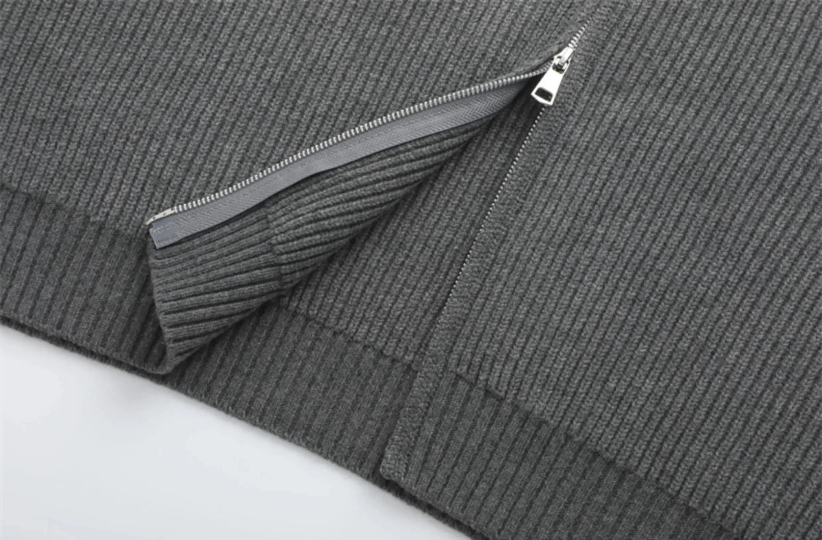 Ronald zip - front knit sweater - Antonios