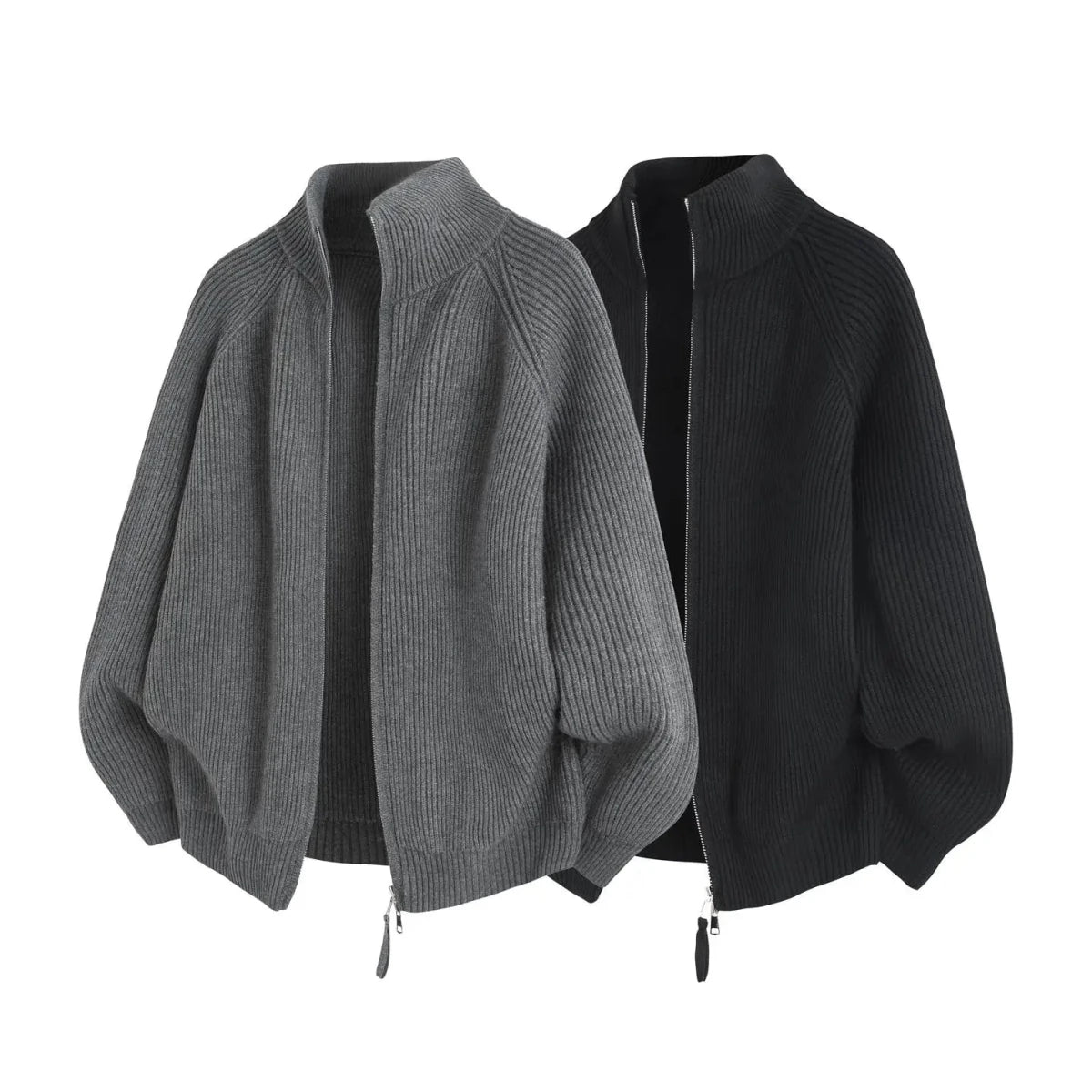 Ronald zip - front knit sweater - Antonios