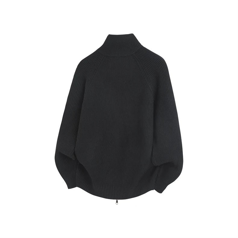 Ronald zip - front knit sweater - Antonios