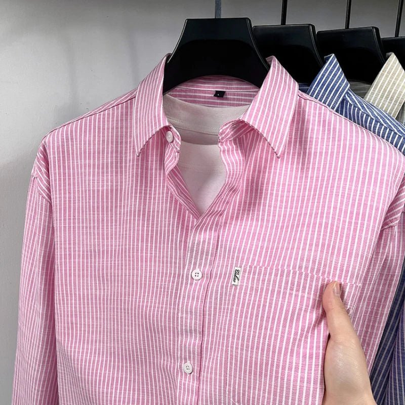 Santorini linen striped shirt - Antonios