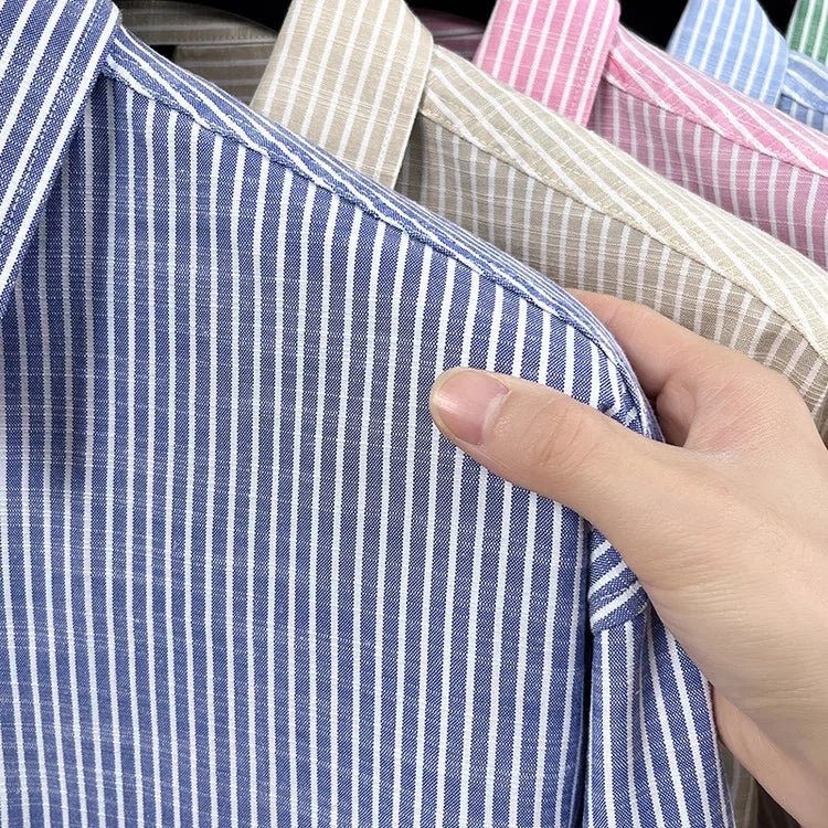 Santorini linen striped shirt - Antonios