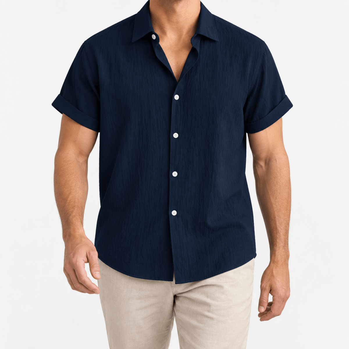 Short-sleeved cotton summer golf t-shirt - AntoniosClothing - Dark blue
