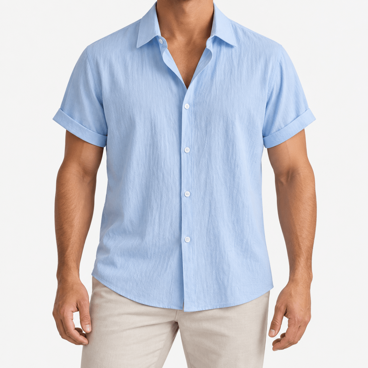 Short-sleeved cotton summer golf t-shirt - AntoniosClothing - Blue