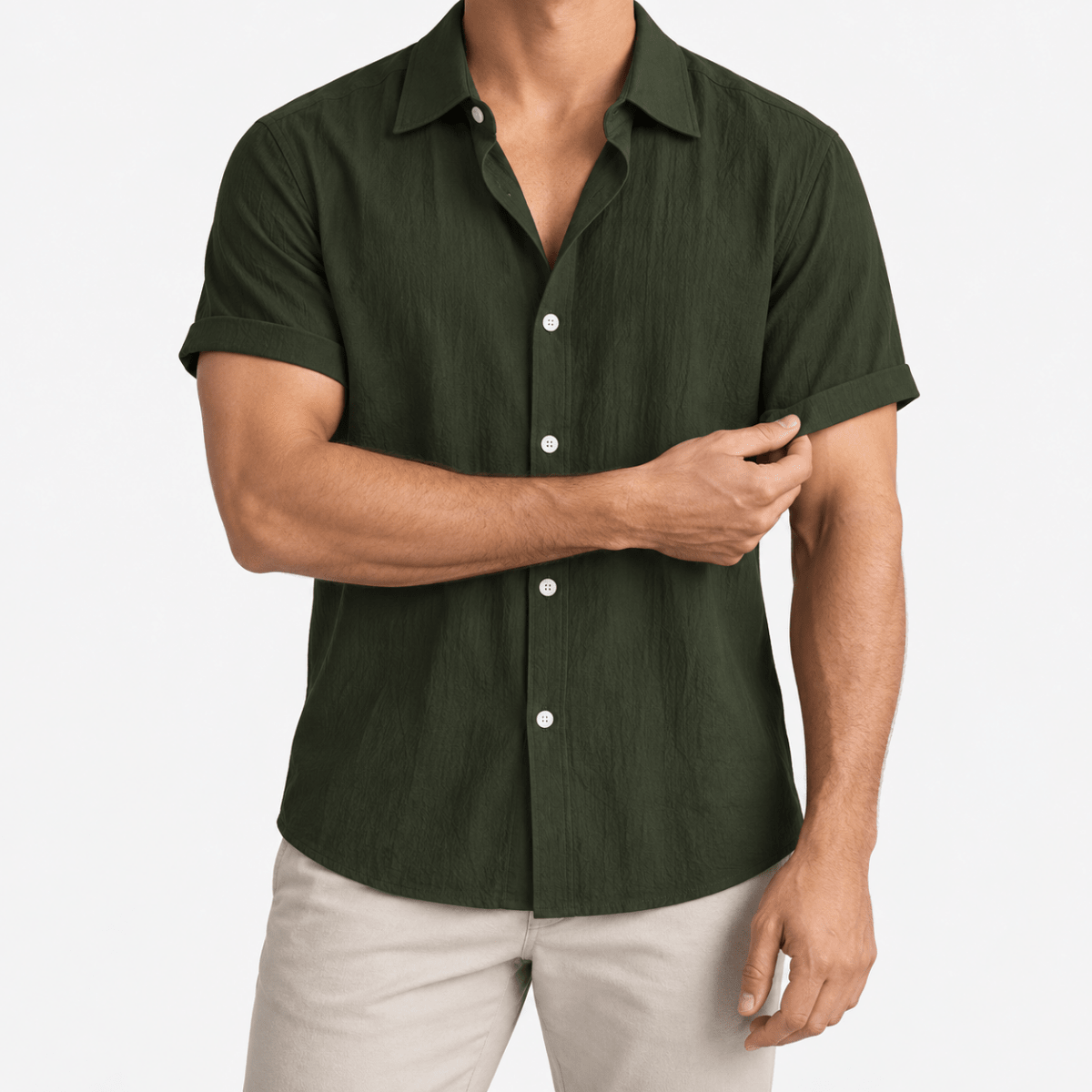 Short-sleeved cotton summer golf t-shirt - AntoniosClothing - Green