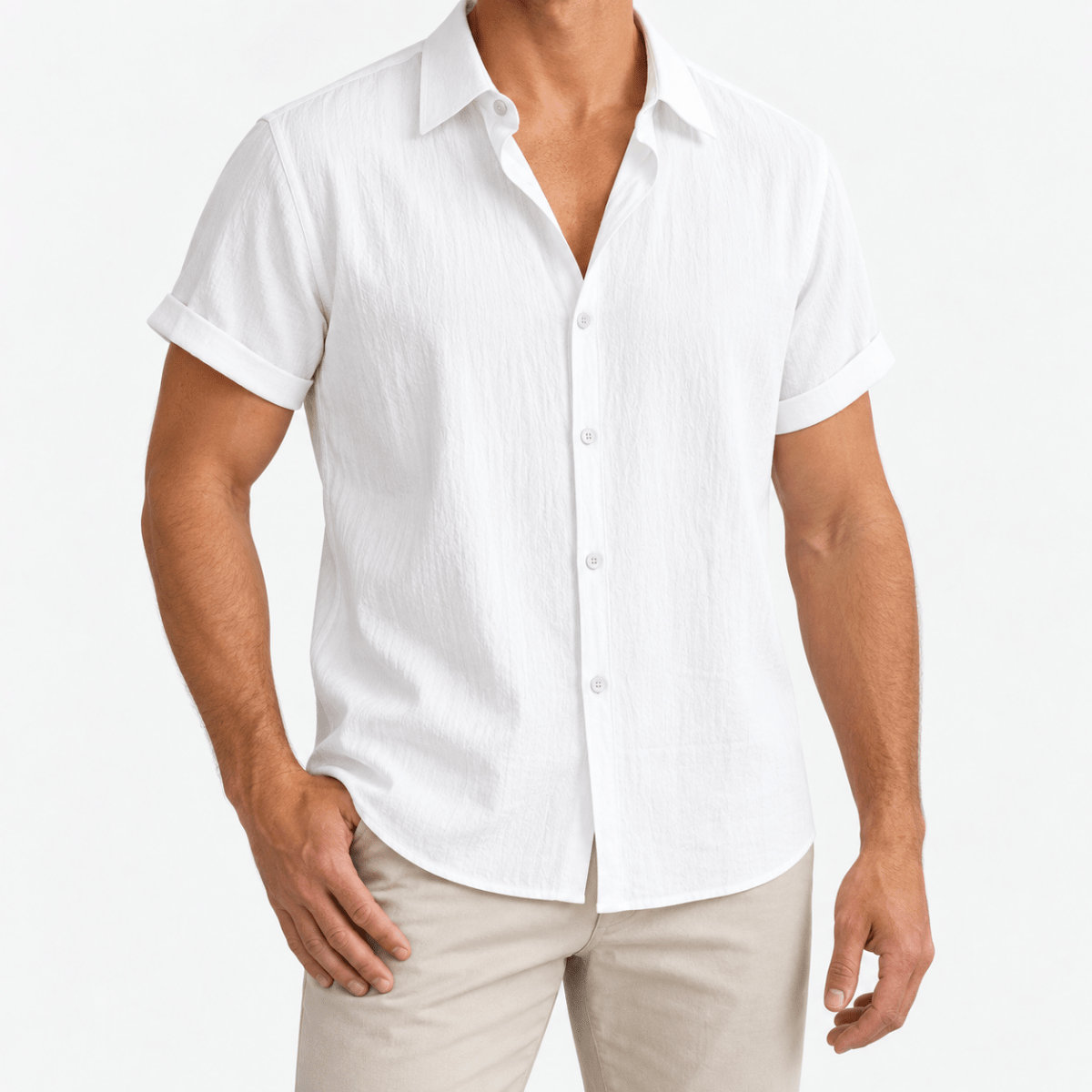 Short-sleeved cotton summer golf t-shirt - AntoniosClothing - White