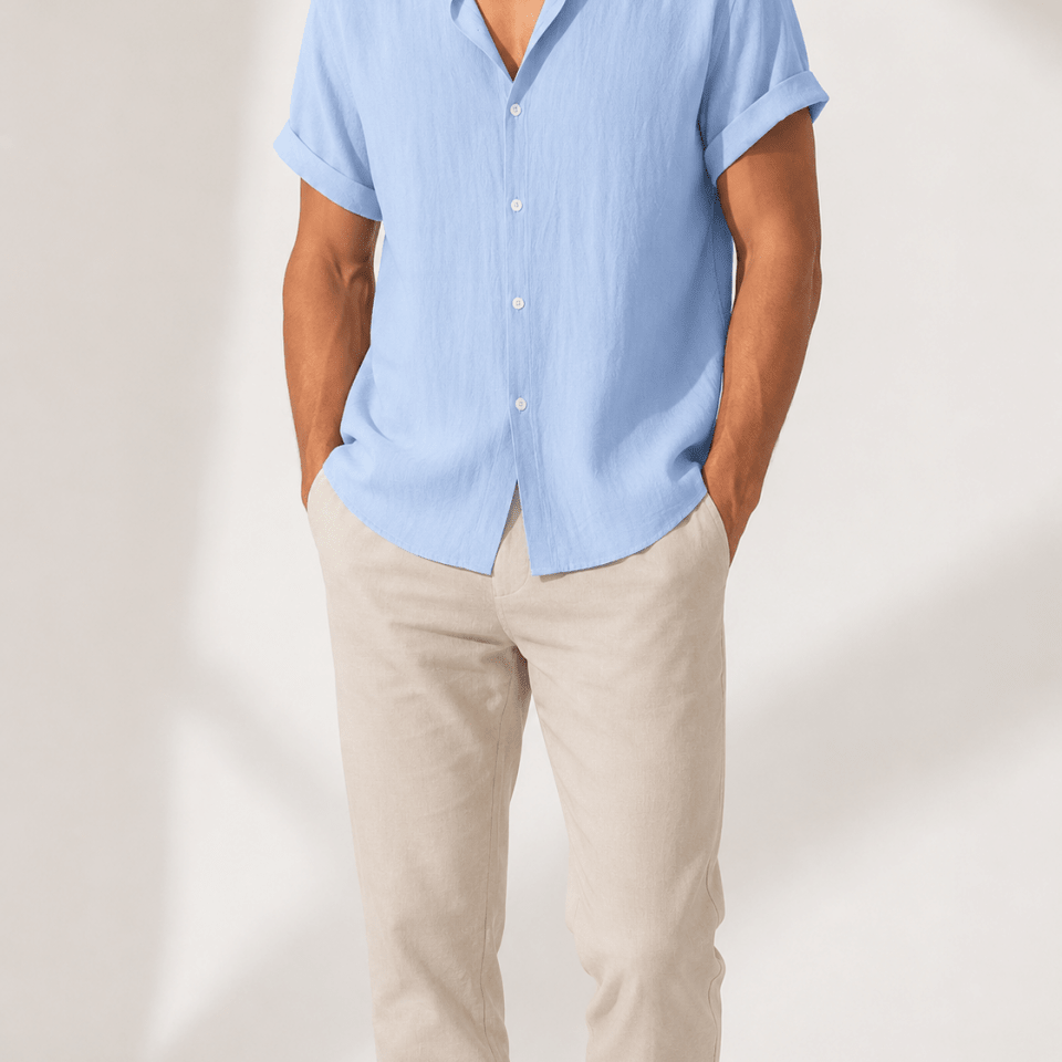 Short-sleeved cotton summer golf t-shirt - AntoniosClothing - Grey