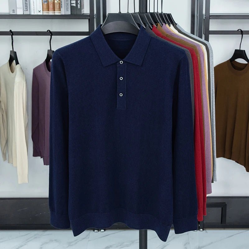 Silk - wool cashmere polo sweater - Antonios