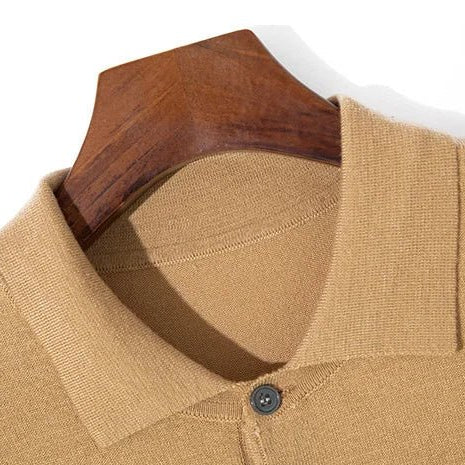 Silk wool polo t-shirt classic knitwear elegance - Antonios