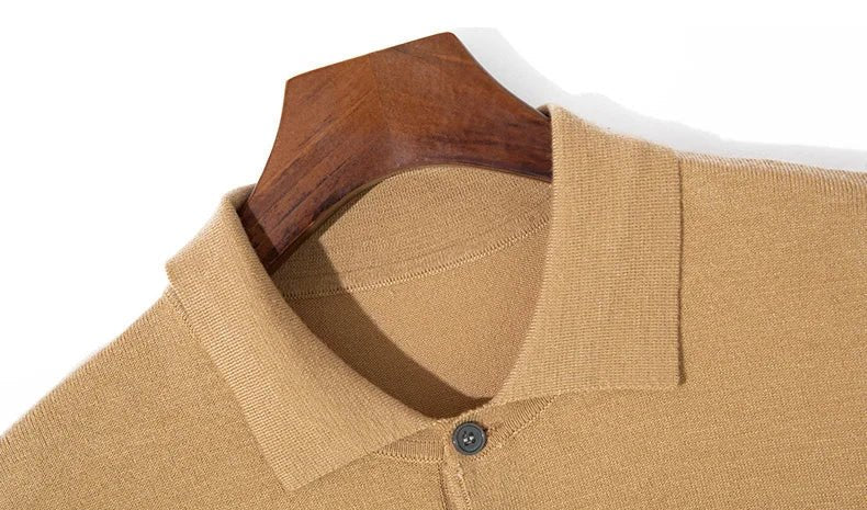 Silk wool polo t-shirt classic knitwear elegance - Antonios