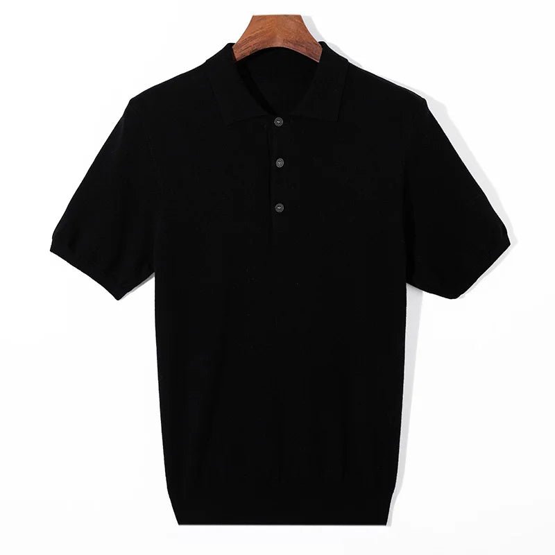 Silk wool polo t-shirt classic knitwear elegance - Antonios