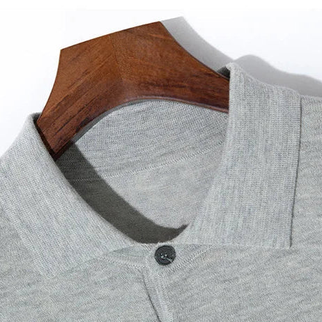 Silk wool polo t-shirt classic knitwear elegance - Antonios