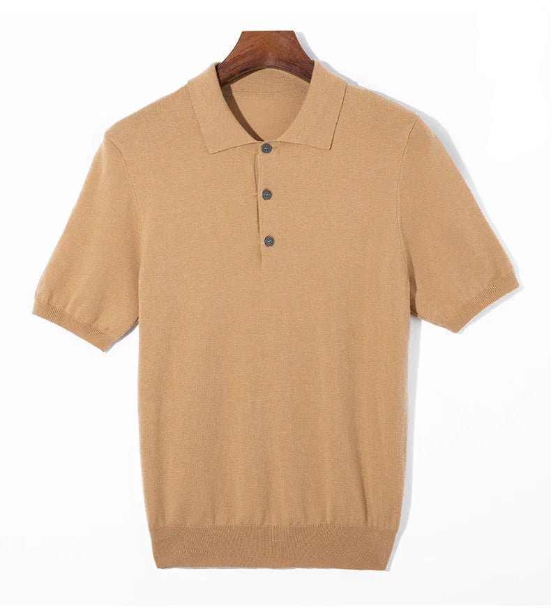 Silk wool polo t-shirt classic knitwear elegance - Antonios