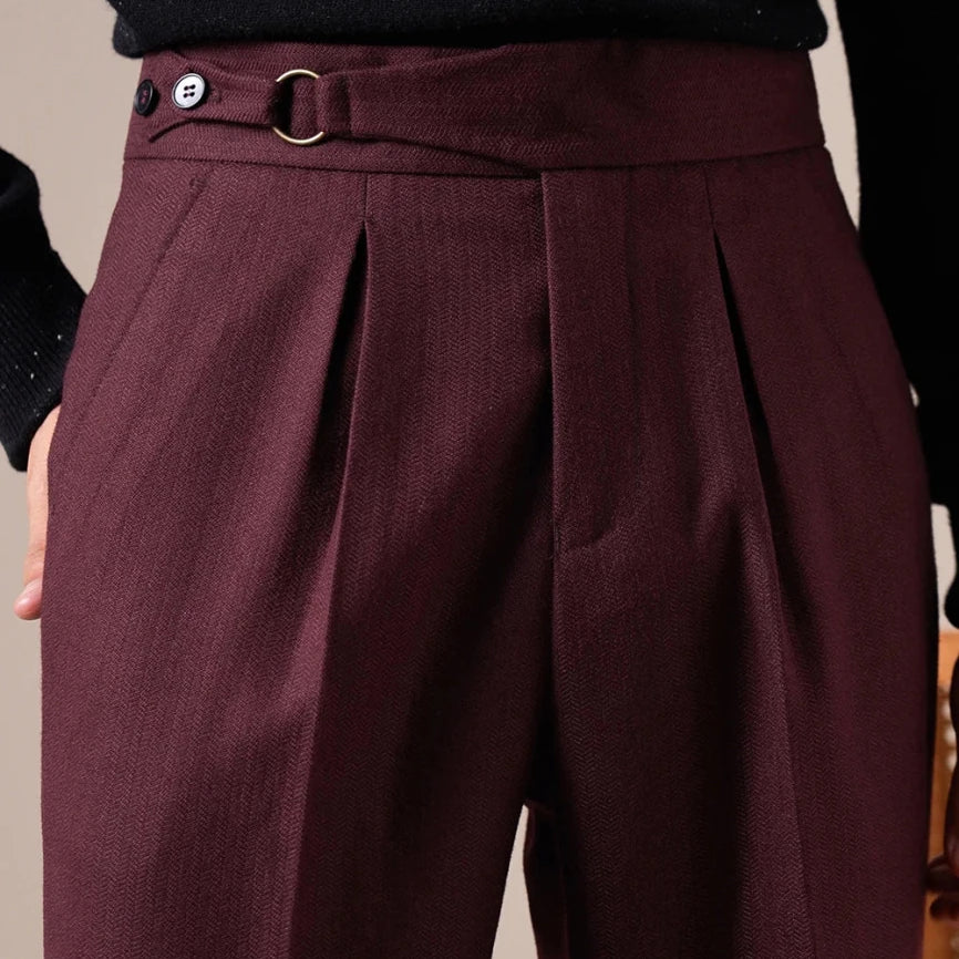 Single - pleat straight high - waist trousers - Antonios