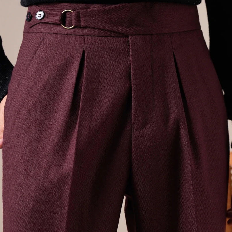 Single - pleat straight high - waist trousers - Antonios