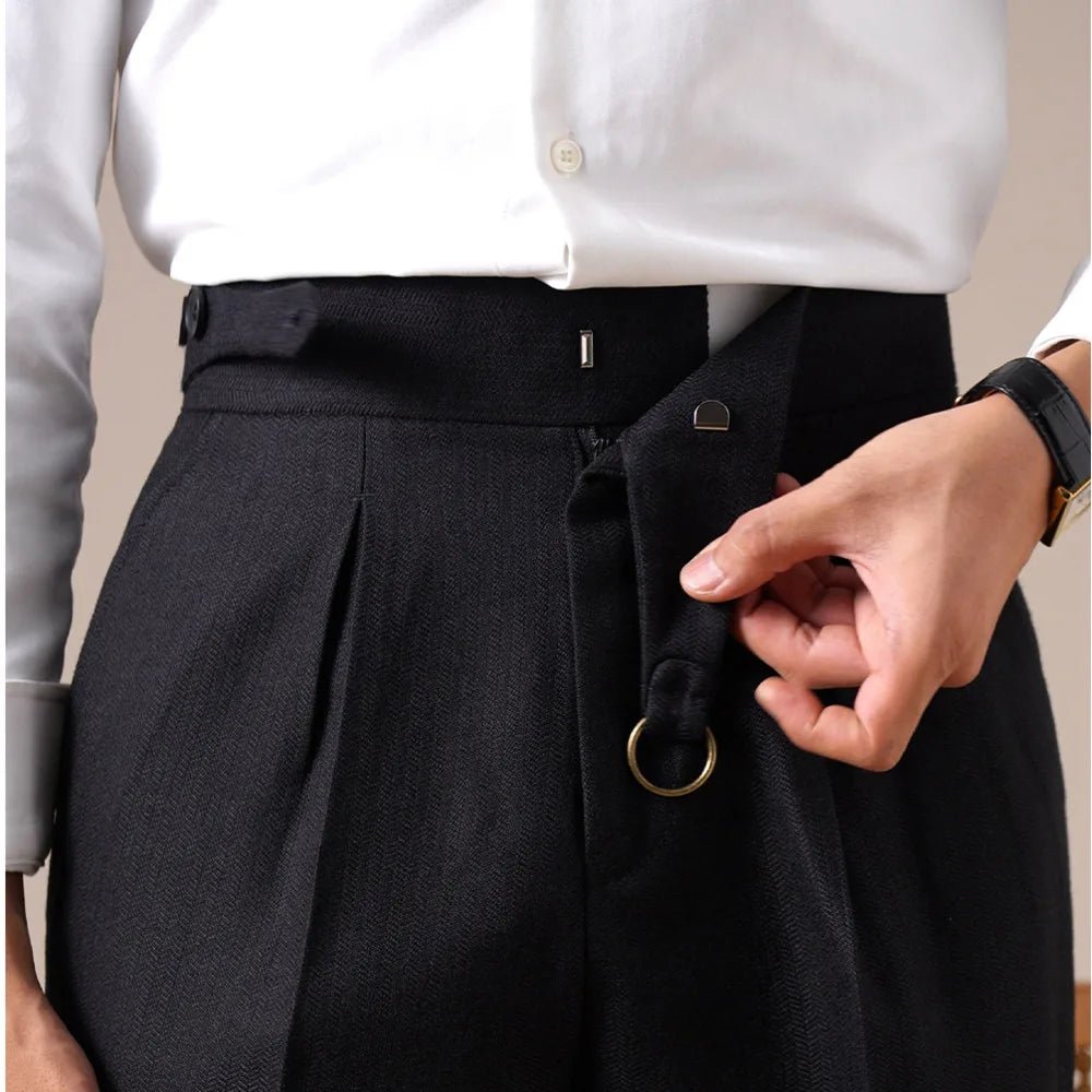 Single - pleat straight high - waist trousers - Antonios