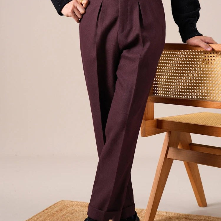 Single - pleat straight high - waist trousers - Antonios