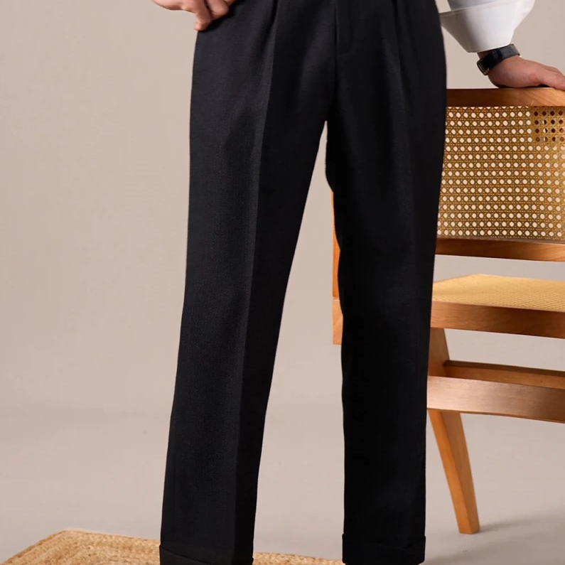 Single - pleat straight high - waist trousers - Antonios