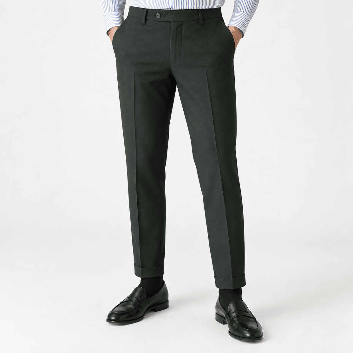 Slim fit ankle trousers - AntoniosClothing - Green