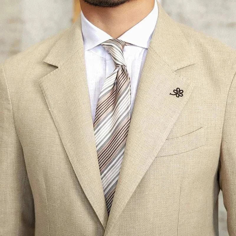Slim fit cotton - linen blend jacket - Antonios