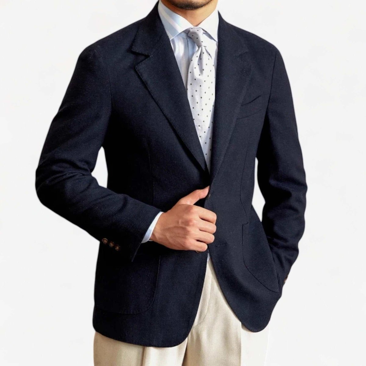 Slim fit cotton - linen blend jacket - Antonios