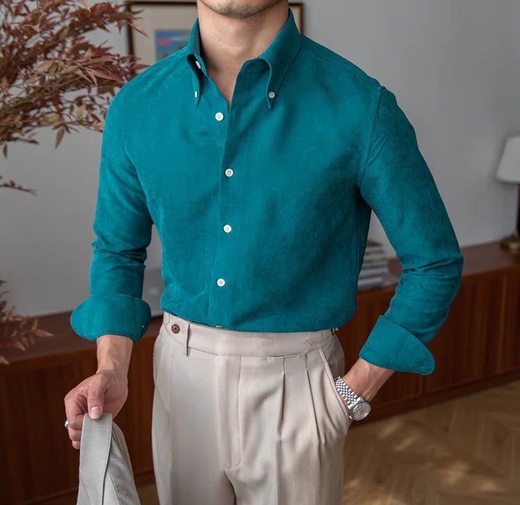 Slim fit solid business shirt office and social wear - Antonios