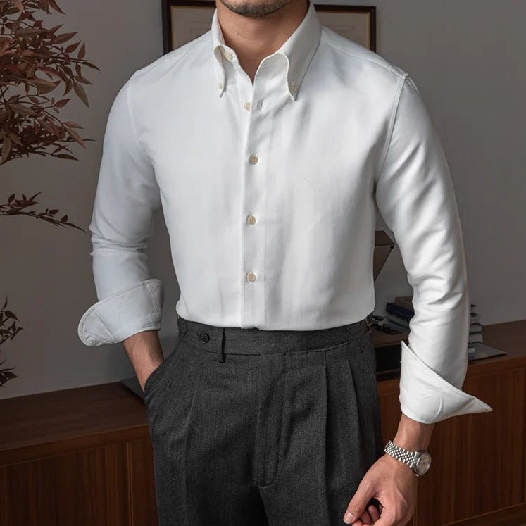 Slim fit solid business shirt office and social wear - Antonios