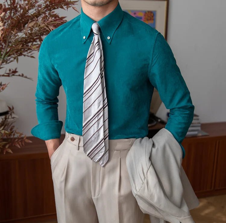 Slim fit solid business shirt office and social wear - Antonios