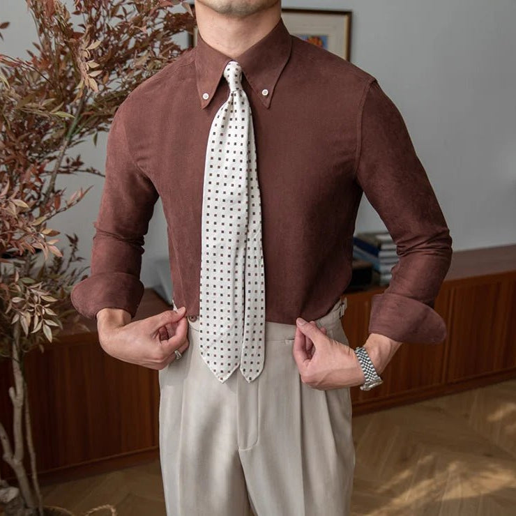 Slim fit solid business shirt office and social wear - Antonios