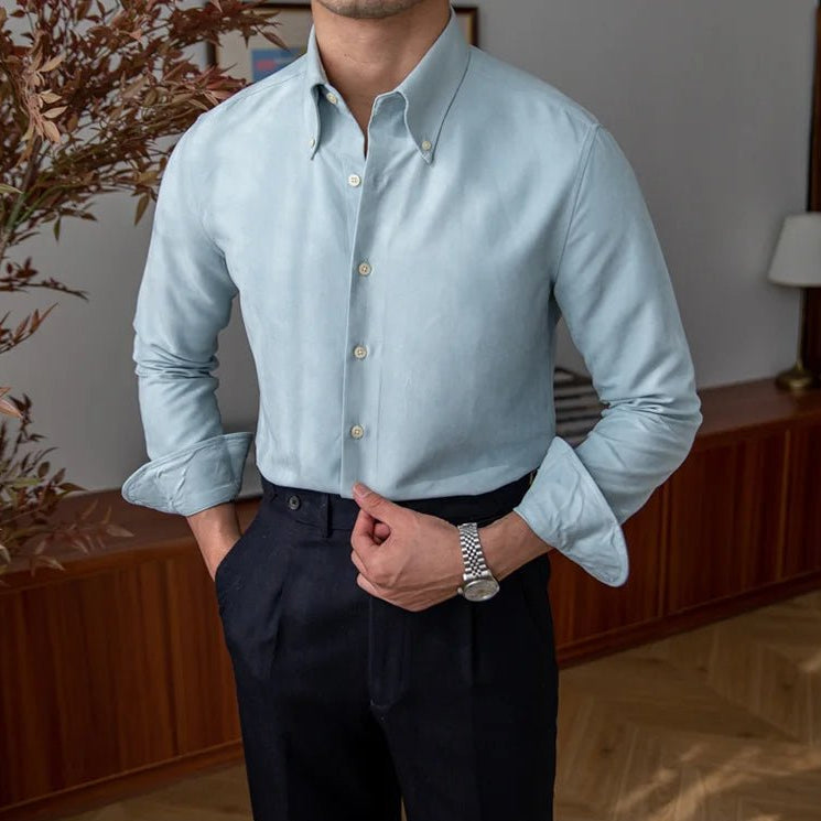 Slim fit solid business shirt office and social wear - Antonios