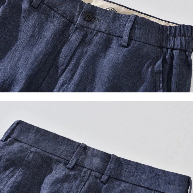 Slim - fit straight linen pants - Antonios