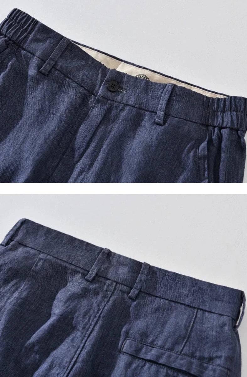 Slim - fit straight linen pants - Antonios