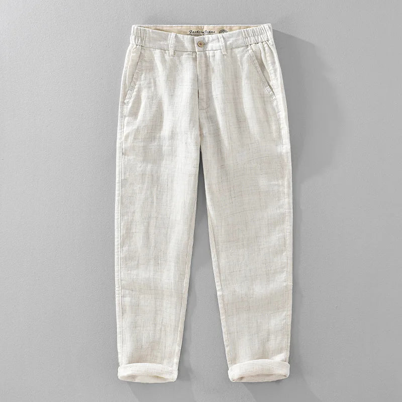 Slim - fit straight linen pants - Antonios